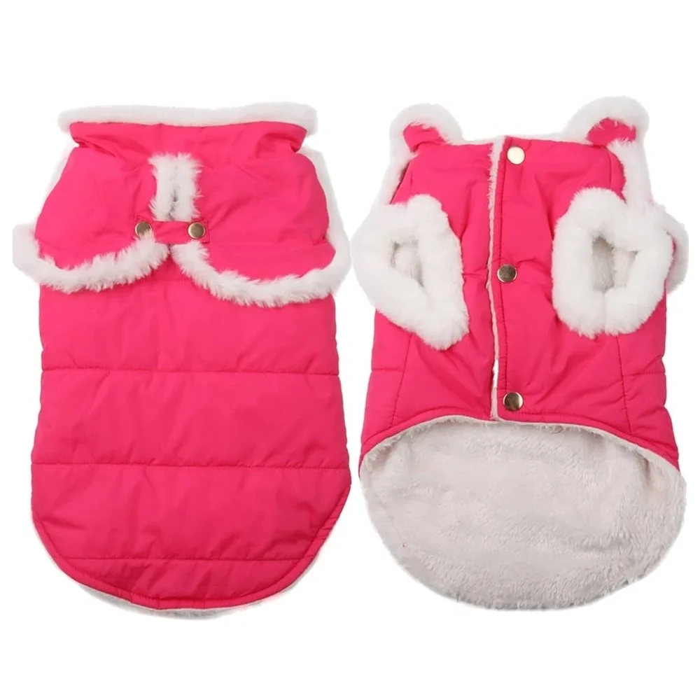 JoyDaog NWOT Pink Shawl Design Fleece Lined Winter Dog/Pet Jacket Size Large HP